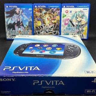 PlayStation VITA (32GB付き) ＋ ソフト３本 【中古】(携帯用ゲーム機本体)