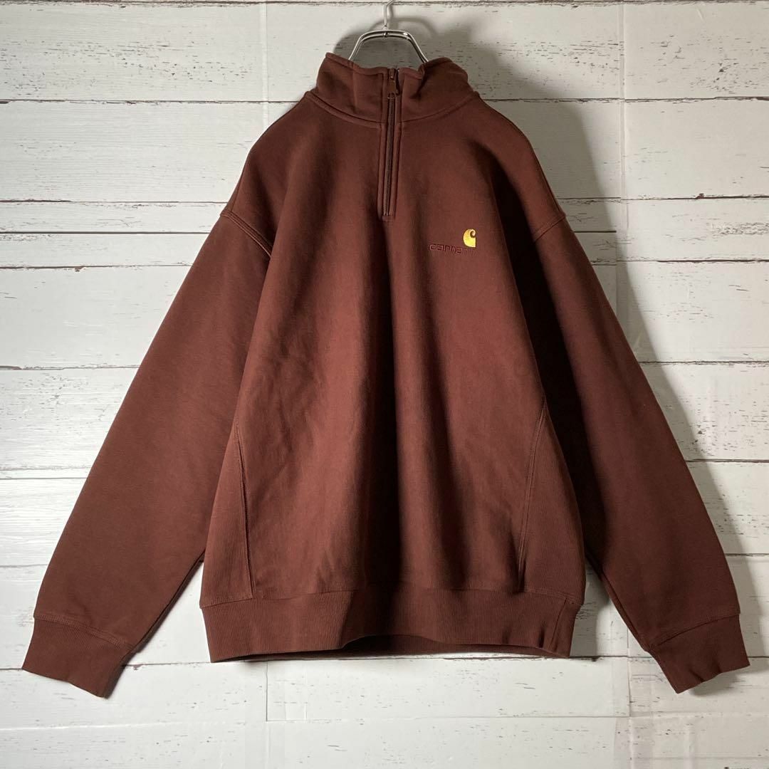 carhartt(カーハート)のA5 【人気色】カーハートWIP☆ハーフジップ スウェット ワンポイント刺繍ロゴ メンズのトップス(スウェット)の商品写真