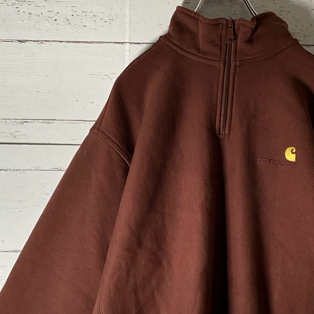 carhartt(カーハート)のA5 【人気色】カーハートWIP☆ハーフジップ スウェット ワンポイント刺繍ロゴ メンズのトップス(スウェット)の商品写真