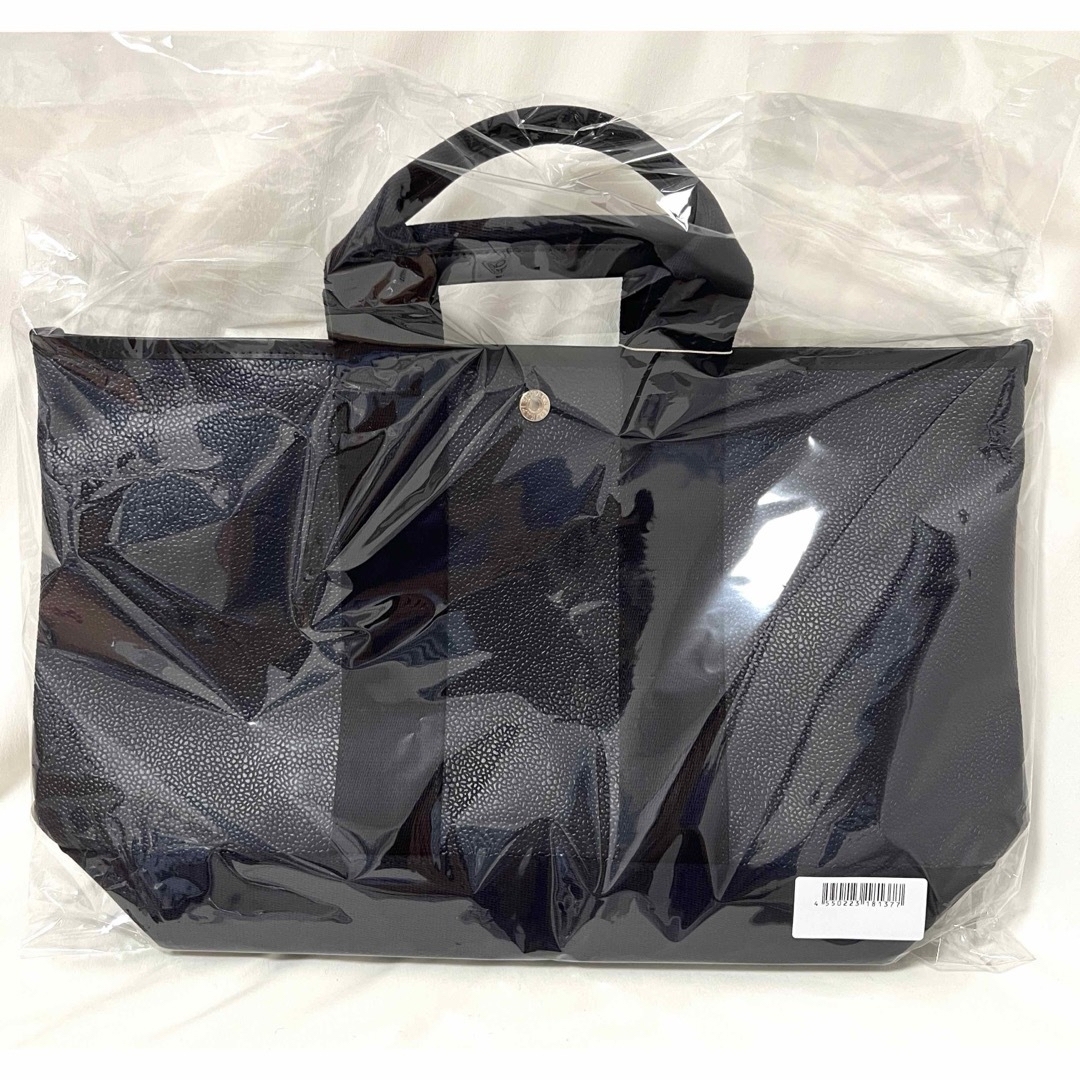 TOPKAPI(トプカピ)の黒  ブラック トプカピ スコッチグレイン ネオレザー トートバッグ A4 レディースのバッグ(トートバッグ)の商品写真