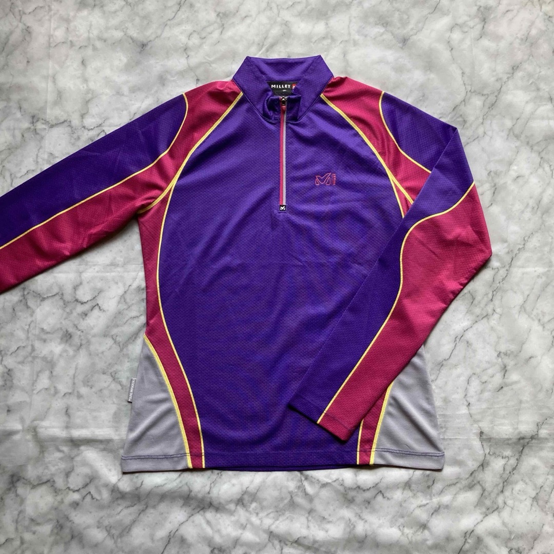 MILLET(ミレー)のミレー MILLET 長袖 ハーフジップ 薄手 90 紫 ピンク スポーツ/アウトドアのアウトドア(その他)の商品写真