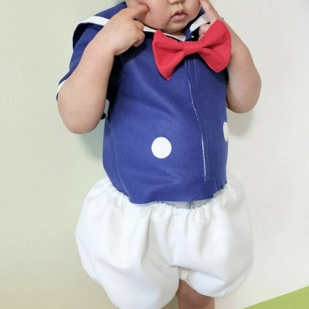 ドナルドダック風セーラー服 フェルト ハンドメイド 80-90サイズ ドナルドダック風セーラー服 フェルト ハンドメイド 80-90サイズ