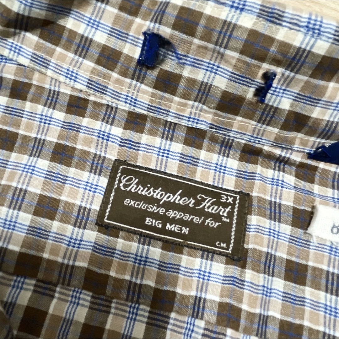 shirts(シャツ)のUSA古着　半袖シャツ　3XL　ブラウン　チェック柄　薄手　オーバーサイズ メンズのトップス(シャツ)の商品写真