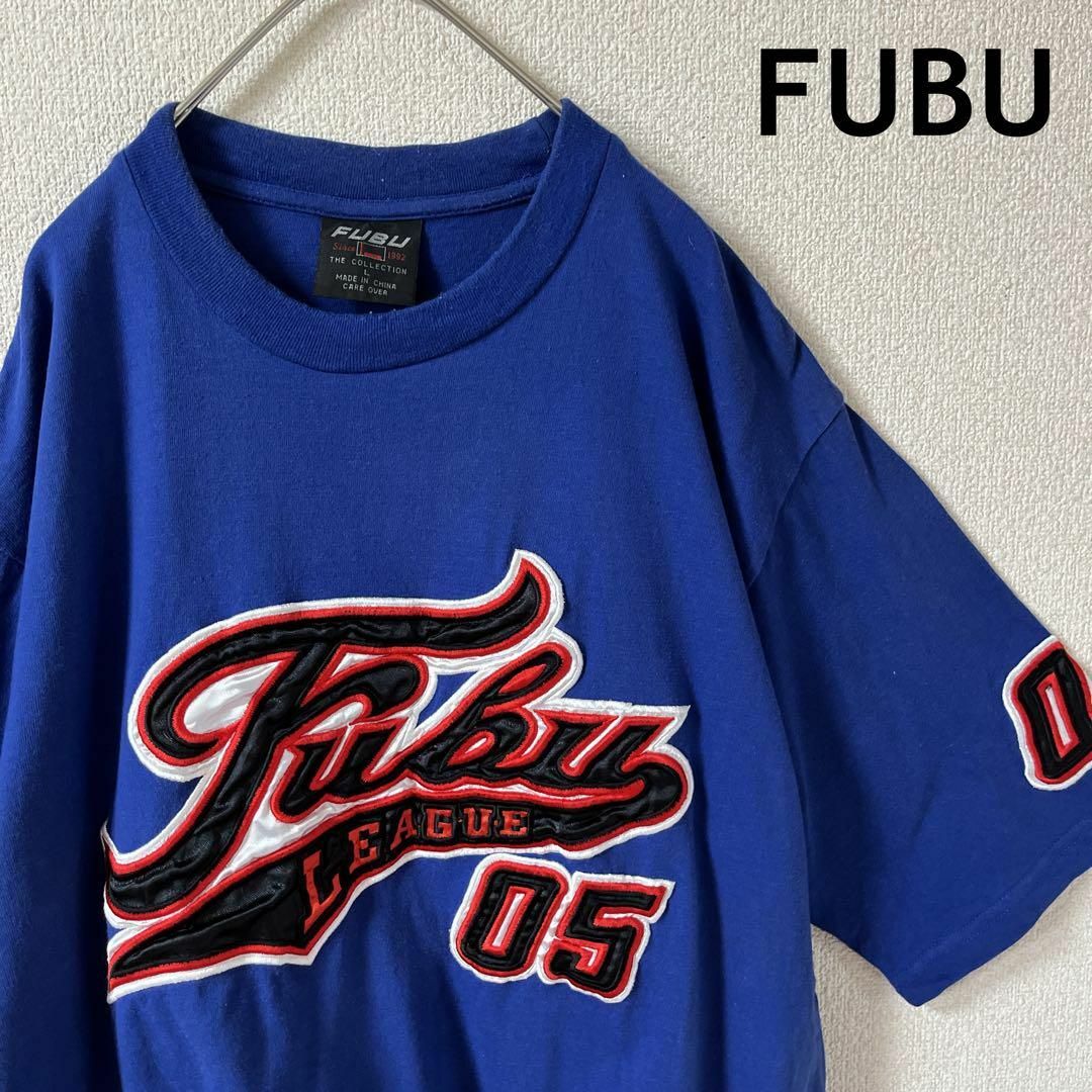 FUBU(フブ)のQ1 FUBU tシャツ　半袖　刺繍ロゴ　ゆったりＬメンズ HIPHOP メンズのトップス(Tシャツ/カットソー(半袖/袖なし))の商品写真