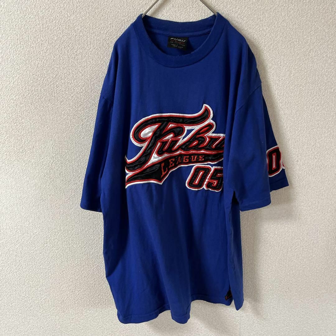 FUBU(フブ)のQ1 FUBU tシャツ　半袖　刺繍ロゴ　ゆったりＬメンズ HIPHOP メンズのトップス(Tシャツ/カットソー(半袖/袖なし))の商品写真