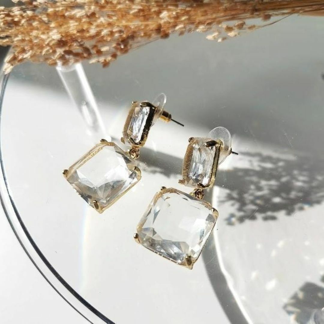 double square clear pierce R2022 レディースのアクセサリー(ピアス)の商品写真