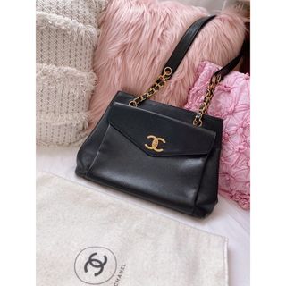 シャネル(CHANEL)のCHANEL 90'sヴィンテージ レア 入手困難 ブラック黒 キャビアスキン(ショルダーバッグ)