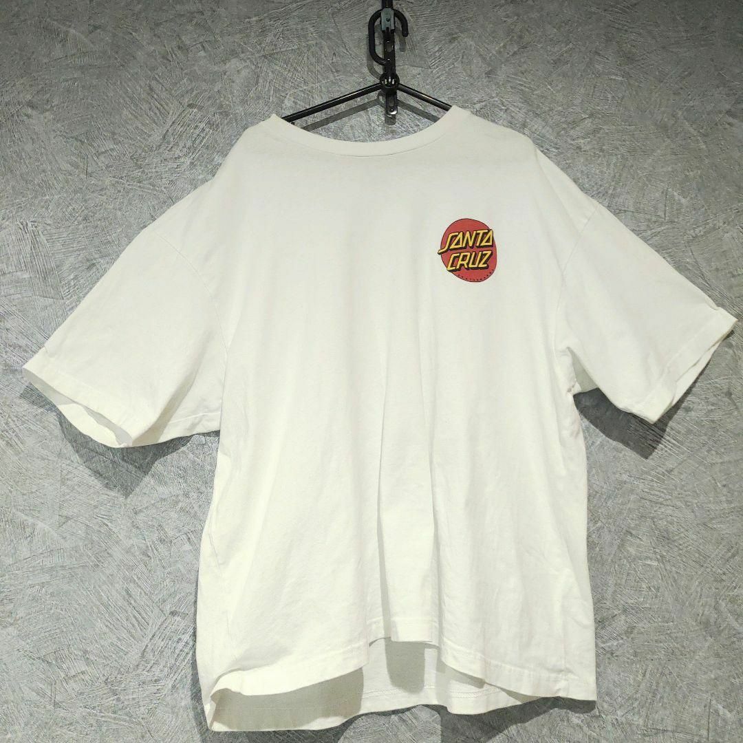 Santa Cruz(サンタクルーズ)のSANTA CRUZ サンタクルーズ　Tシャツ　半袖　M 白　プリントロゴ メンズのトップス(Tシャツ/カットソー(半袖/袖なし))の商品写真