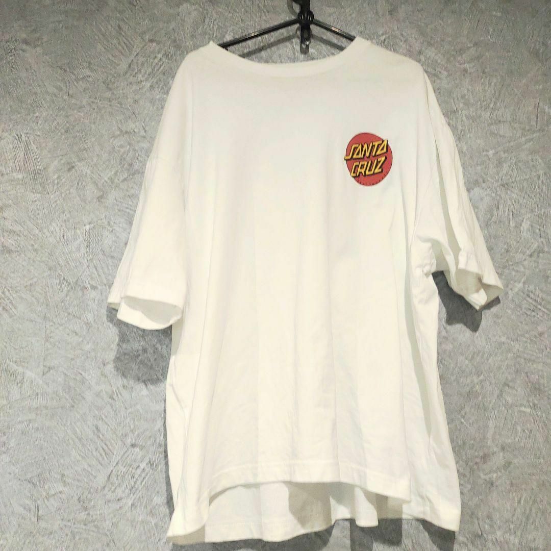 Santa Cruz(サンタクルーズ)のSANTA CRUZ サンタクルーズ　Tシャツ　半袖　M 白　プリントロゴ メンズのトップス(Tシャツ/カットソー(半袖/袖なし))の商品写真