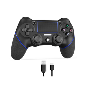 PS4コントローラーBluetooth接続12時間連続日本語取扱ブラック/ブルー(PCゲームソフト)