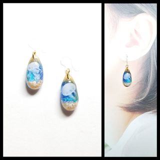 No.1068-D　海☆クラゲ☆ピアス・イヤリング(ピアス)