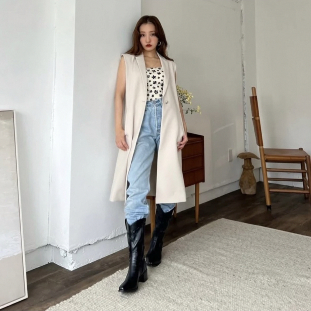 ROSY LUCE ROSY LONG GILET ベージュ M レディースのトップス(ベスト/ジレ)の商品写真