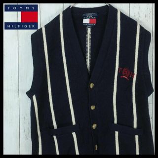 トミーヒルフィガー(TOMMY HILFIGER)の【希少】トミーヒルフィガー 90s ベスト ニット オールド 刺繍ロゴ フラッグ(ベスト)