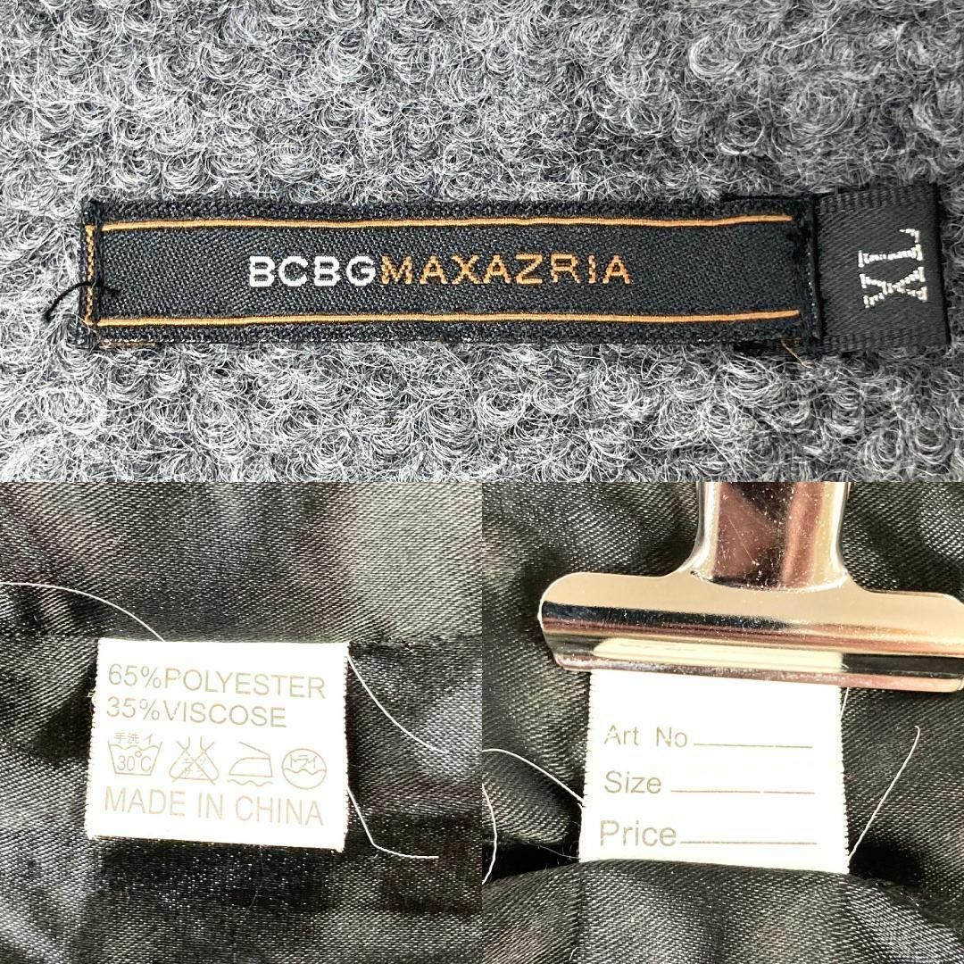 BCBGMAXAZRIA(ビーシービージーマックスアズリア)のBCBG MaxAzria ロングコート　ブラック　花　刺繍 グレー レディースのジャケット/アウター(ロングコート)の商品写真