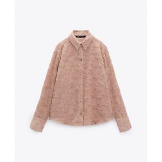 ザラ(ZARA)のZARA フラワーストラクチャシャツ　ブラウス(シャツ/ブラウス(長袖/七分))