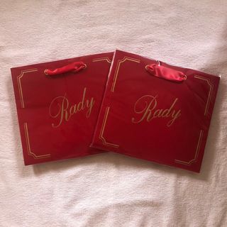 レディー(Rady)のRady ショップ袋(RED・2枚セット)(ショップ袋)