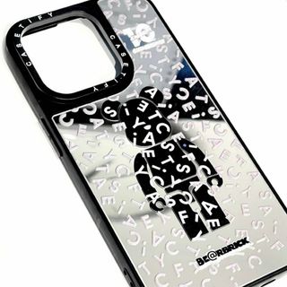 iPhone14 ケース　くま ミラー 鏡　［シルバー］(iPhoneケース)