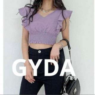 GYDA - GYDA 2wayラッフルウエストスモッキングブラウス パープル Fサイズ