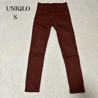 ユニクロ(UNIQLO)のメンズ UNIQLO パンツストレート細身ストレッチサイズS スキニーブラウン(チノパン)