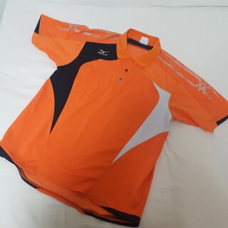 ミズノ 半袖 ゲームシャツ ポロシャツ テニス L オレンジ MIZUNO(ウェア)