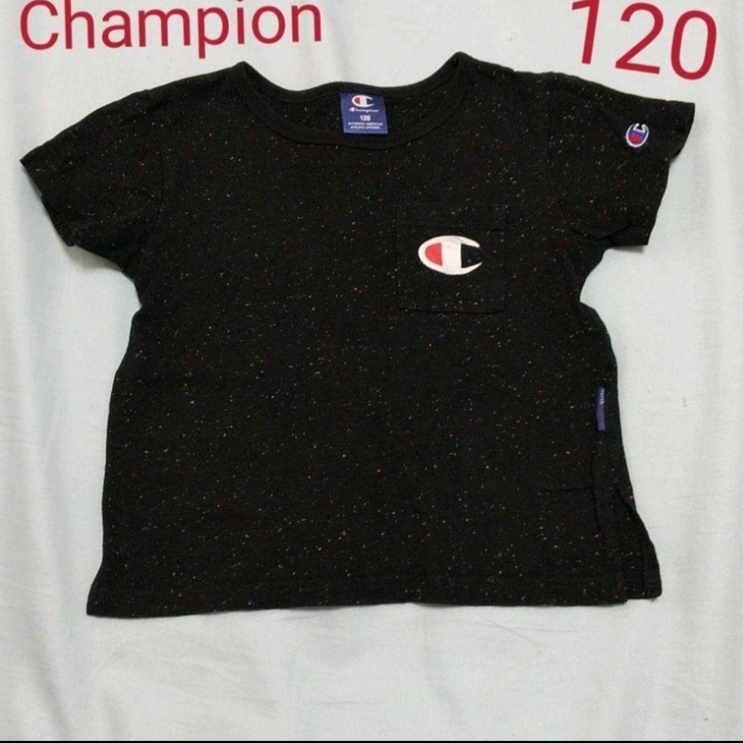 Champion(チャンピオン)のチャンピオン カットソートップス ブラック 120cm キッズ/ベビー/マタニティのキッズ服女の子用(90cm~)(Tシャツ/カットソー)の商品写真