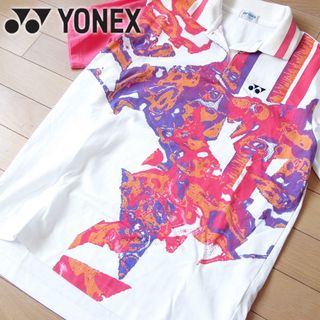 ヨネックス(YONEX)のYONEX ヨネックス L メンズ 半袖ポロシャツ ホワイト ピンク(ウェア)