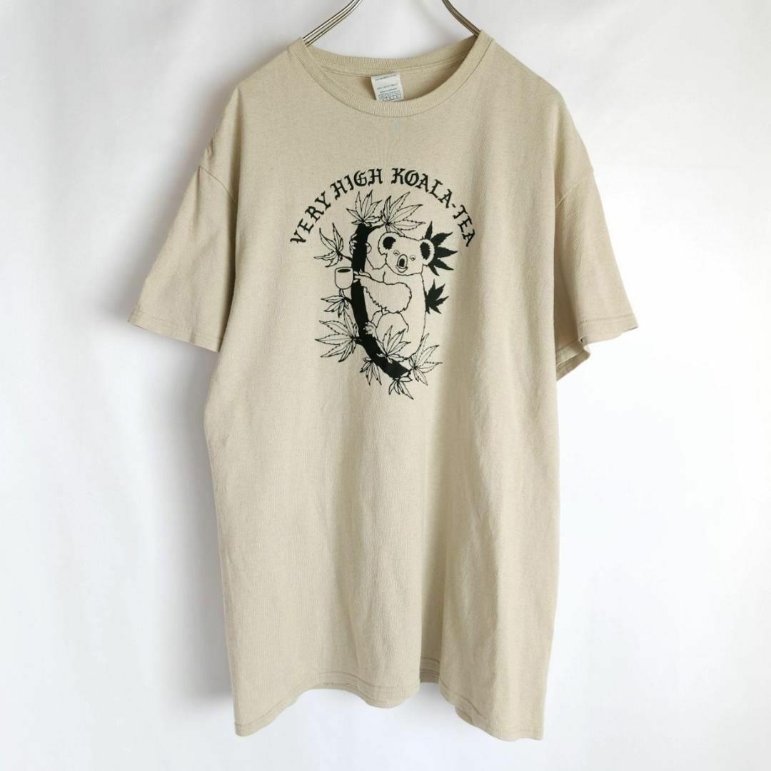 Lサイズ/コアラ プリント 半袖Tシャツ ベージュ系 メンズのトップス(Tシャツ/カットソー(半袖/袖なし))の商品写真