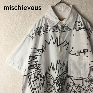 A1 mischievous フルデザインシャツ半袖グラフィックチェックMメンズ(Tシャツ/カットソー(半袖/袖なし))