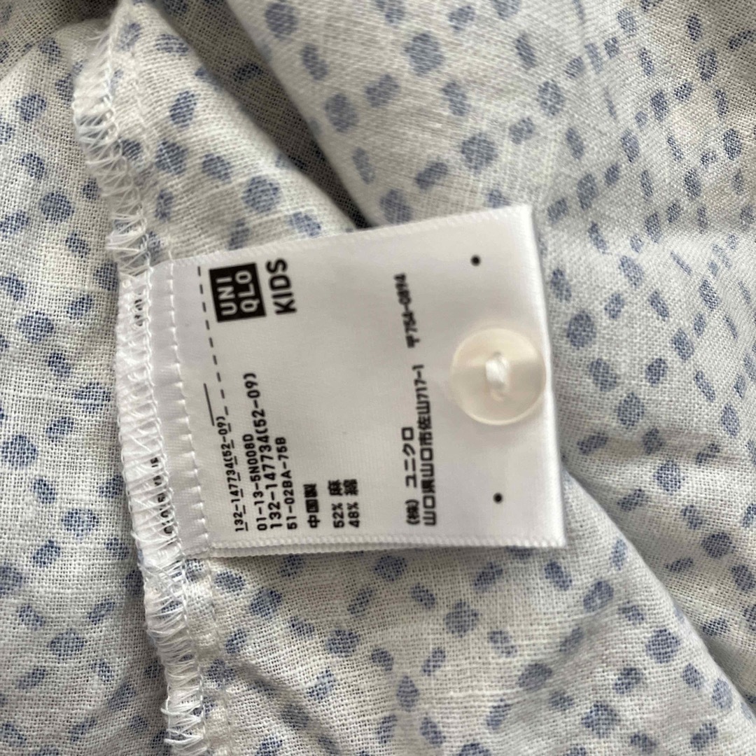 UNIQLO(ユニクロ)の130 ユニクロ リネン混 ノースリーブ ワンピース キッズ/ベビー/マタニティのキッズ服女の子用(90cm~)(ワンピース)の商品写真