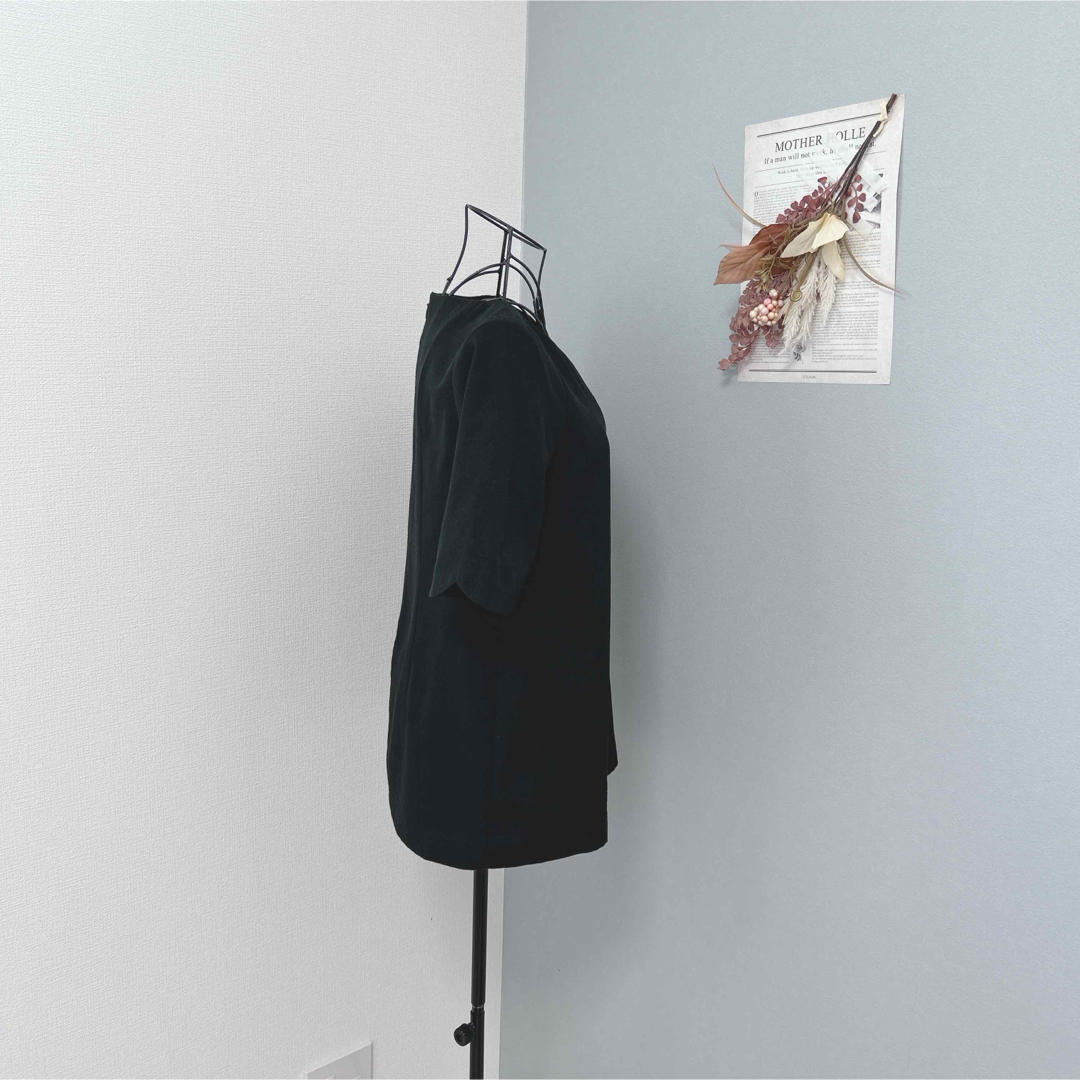 LAUTREAMONT(ロートレアモン)のロートレアモン　2度着用　ブラック　カットソー　五分丈 レディースのトップス(カットソー(半袖/袖なし))の商品写真