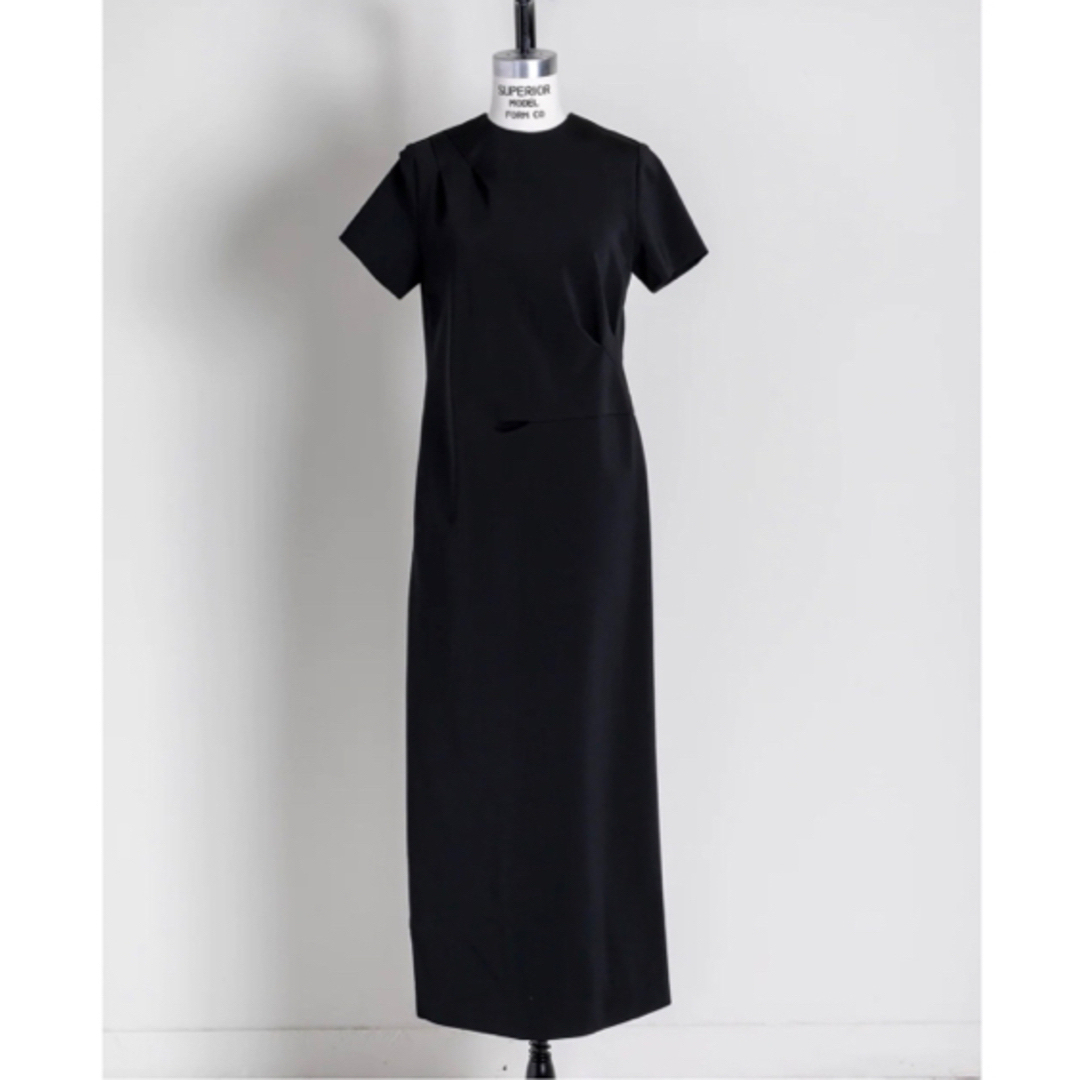 【新品タグ付】deres draping dress ワンピース黒1サイズ レディースのワンピース(ロングワンピース/マキシワンピース)の商品写真