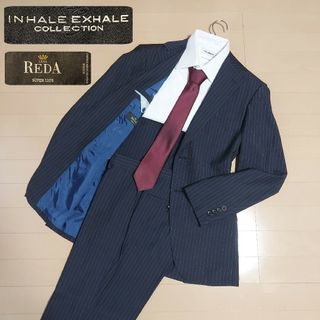 (極美品)INHALE EXHALE  REDA スーツ ネイビー ストライプ(セットアップ)