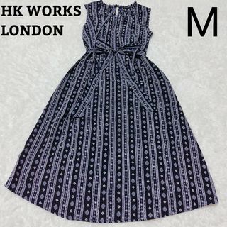 HK WORKS LONDON コシノヒロコ ノースリーブ ワンピース M 紺(その他)