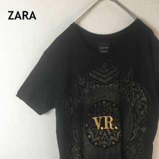 H2 ZARA MAN Tシャツ 半袖　刺繍ロゴ　サイズ40 Mメンズ　スリム