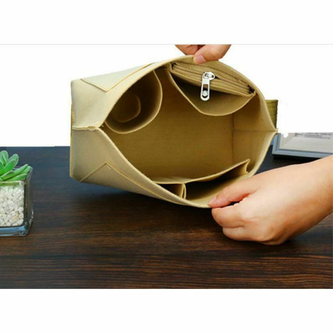 ロンシャン インナーバッグ バッグインバッグ ベージュ S インバック レディースのバッグ(ハンドバッグ)の商品写真