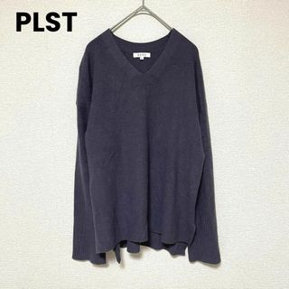 PLST - ck16 PLSTプラステ長袖ニット/プルオーバー/グレー系/シンプル/スリット