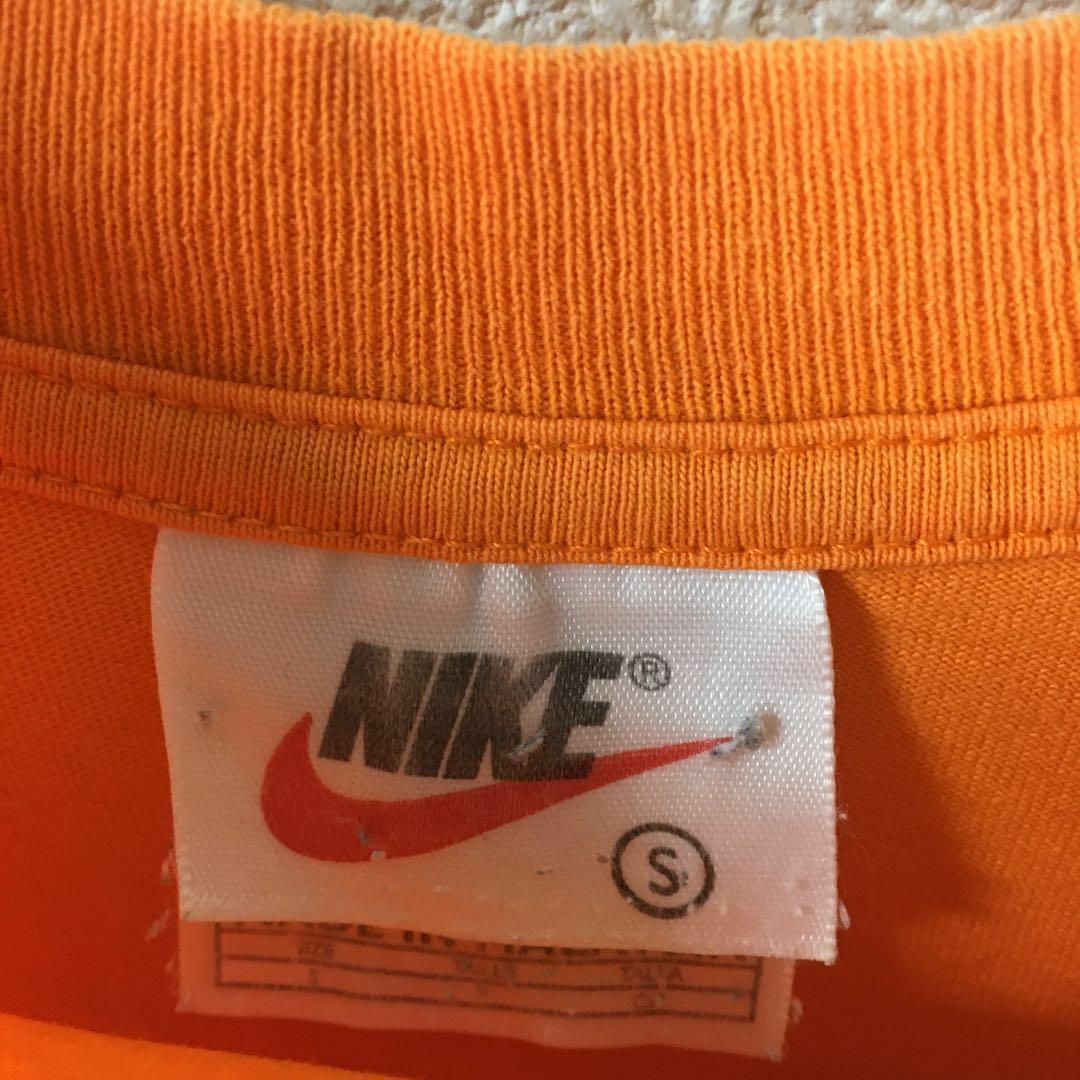 NIKE(ナイキ)のE2 NIKE スウォッシュロゴ　半袖　Tシャツ 90s Sメンズ　オレンジ メンズのトップス(Tシャツ/カットソー(半袖/袖なし))の商品写真