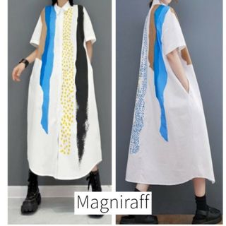 Magniraff✨カラフルラインシャツワンピース(ロングワンピース/マキシワンピース)