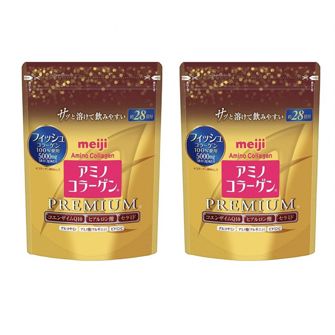 明治 meiji アミノコラーゲンプレミアム 詰め替え用196グラム×2袋 食品/飲料/酒の健康食品(コラーゲン)の商品写真