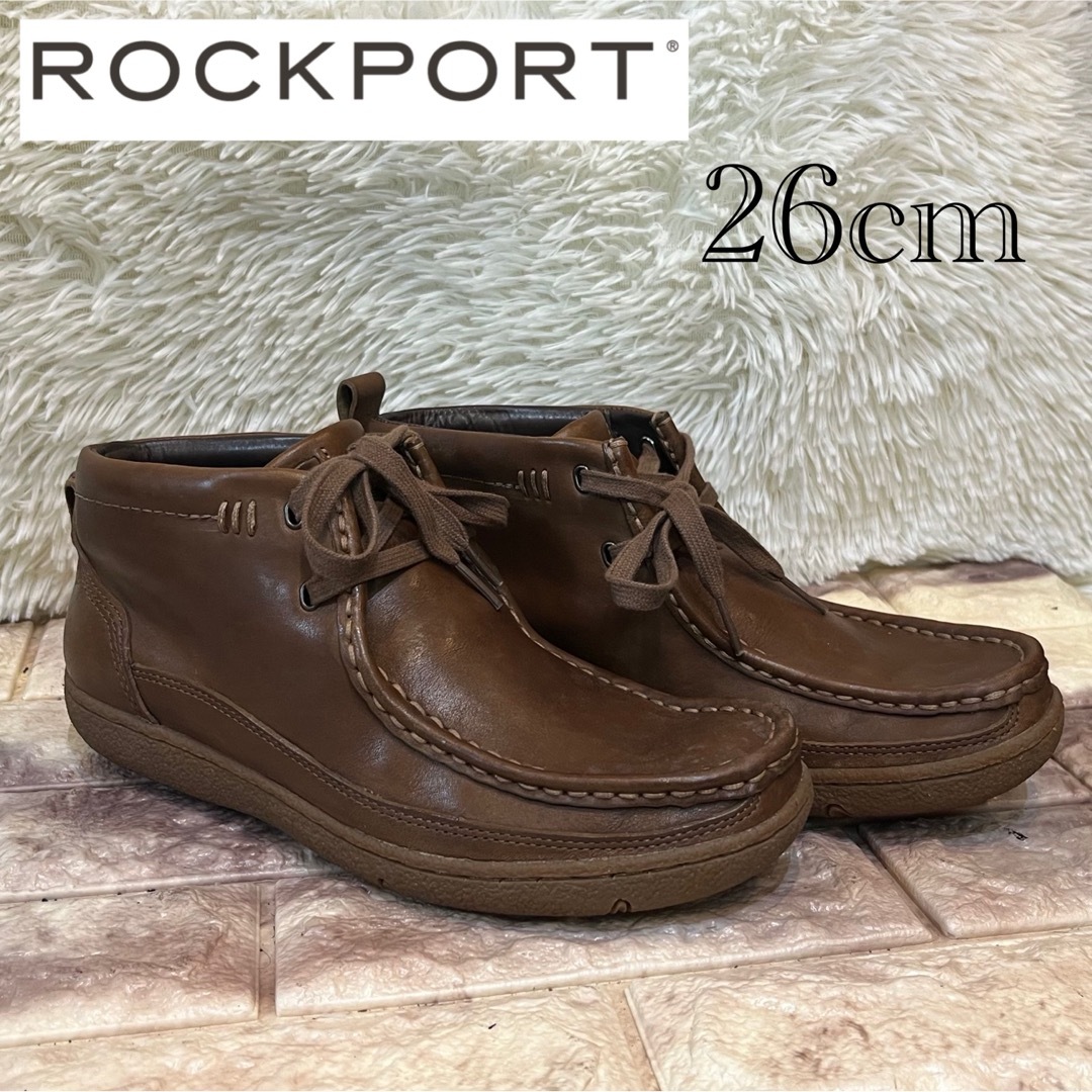 ROCKPORT(ロックポート)の新品同様　ロックポート　レザー　チャッカブーツ　26cm メンズの靴/シューズ(スリッポン/モカシン)の商品写真