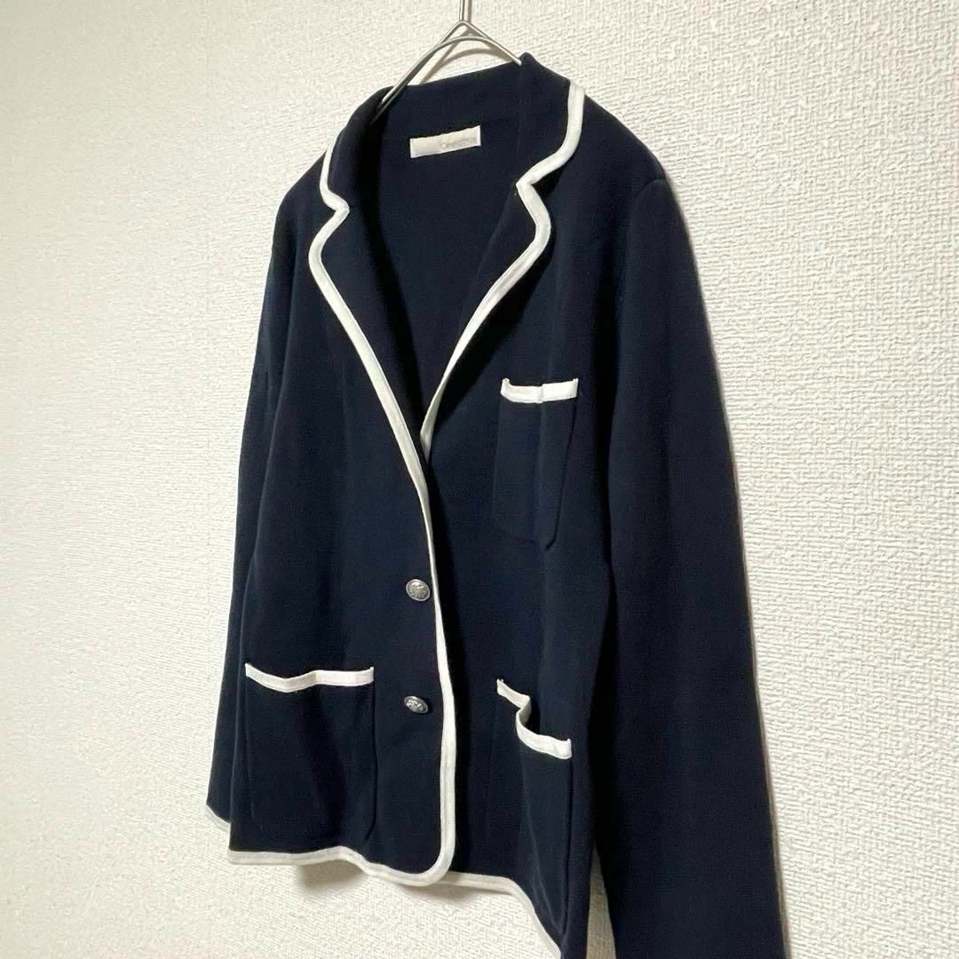 ck17 Ceanothus/カジュアルジャケット/紺色ネイビー×白ライン レディースのジャケット/アウター(テーラードジャケット)の商品写真
