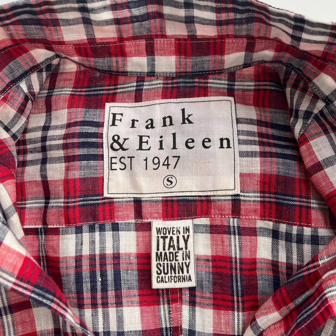 Frank&Eileen(フランクアンドアイリーン)のフランク＆アイリーン　バリー　Sサイズ　リネン１００％　赤チェック　スキッパー レディースのトップス(シャツ/ブラウス(長袖/七分))の商品写真