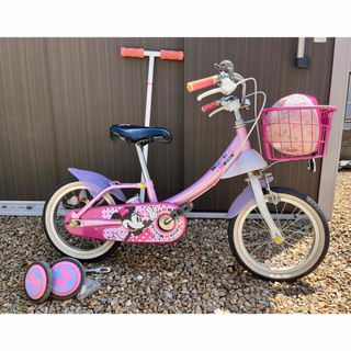 アイデス(ides)の【直接手渡し】子供幼児用自転車★かじとりカジーミニーマウス★ピンク14(自転車)