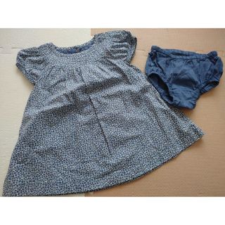 ベビーギャップ(babyGAP)の【美品】babyGAP 小花柄 半袖ワンピース  80 女の子(ワンピース)