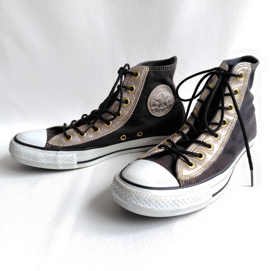 CONVERSE(コンバース)の25.5cm CONVERSE コンバース ハイカットスニーカー ブラック 金 メンズの靴/シューズ(スニーカー)の商品写真