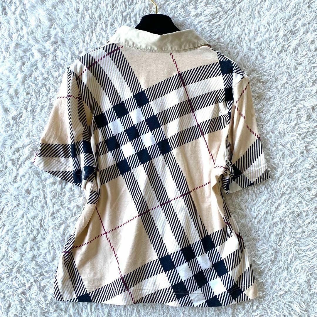 BURBERRY(バーバリー)の希少な大きいサイズ　Burberry 半袖　カットソー　ポロシャツ　ノバチェック レディースのトップス(Tシャツ(半袖/袖なし))の商品写真