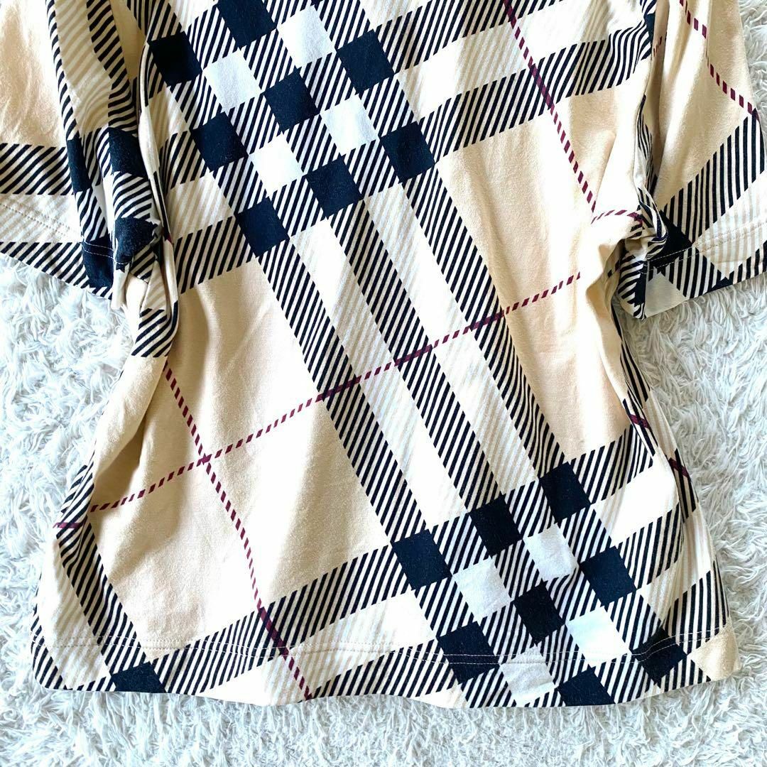 BURBERRY(バーバリー)の希少な大きいサイズ　Burberry 半袖　カットソー　ポロシャツ　ノバチェック レディースのトップス(Tシャツ(半袖/袖なし))の商品写真