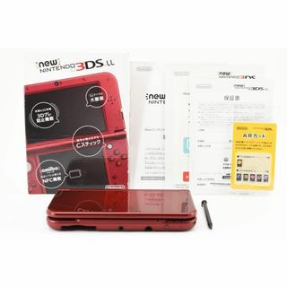 ニンテンドー3DS(ニンテンドー3DS)の【G0340】IPS液晶 Newニンテンドー3DS LL メタリックレッド(携帯用ゲーム機本体)