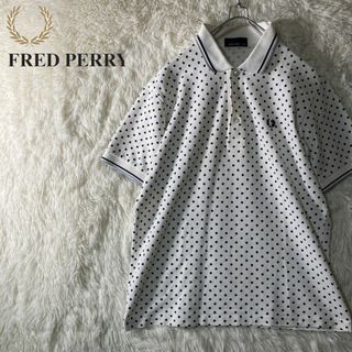 フレッドペリー(FRED PERRY)の美品 FREDPERRY フレッドペリー ドット 水玉 ポロシャツ M 日本製(ポロシャツ)