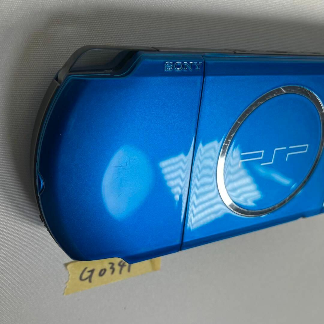 PlayStation Portable(プレイステーションポータブル)の【G0341】完品 美品 PSポータブル PSP3000 バイブラントブルー エンタメ/ホビーのゲームソフト/ゲーム機本体(携帯用ゲーム機本体)の商品写真